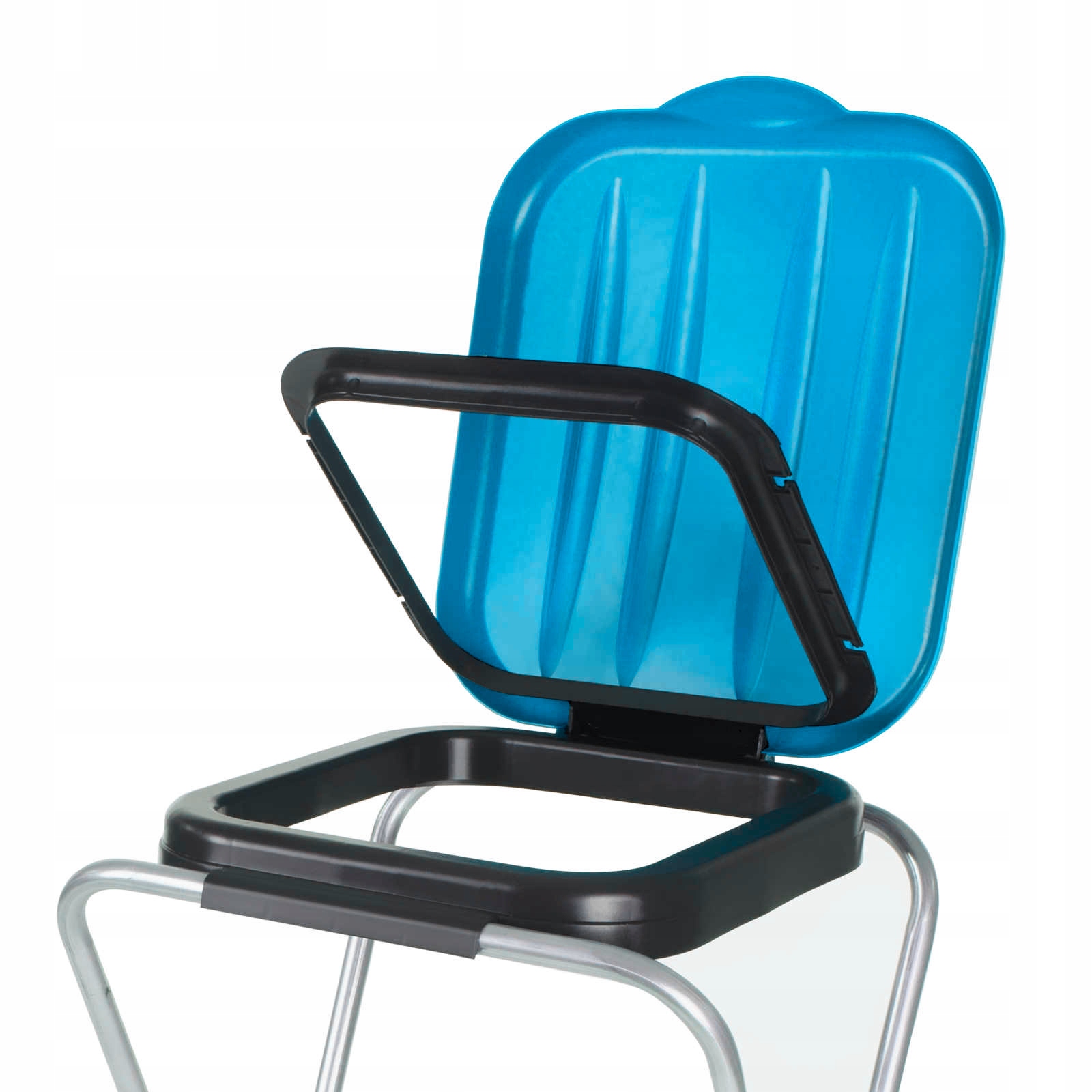 Uchwyt ścienny wiszący do segregacji śmieci niebieski - worki 120L Liczba stanowisk 1