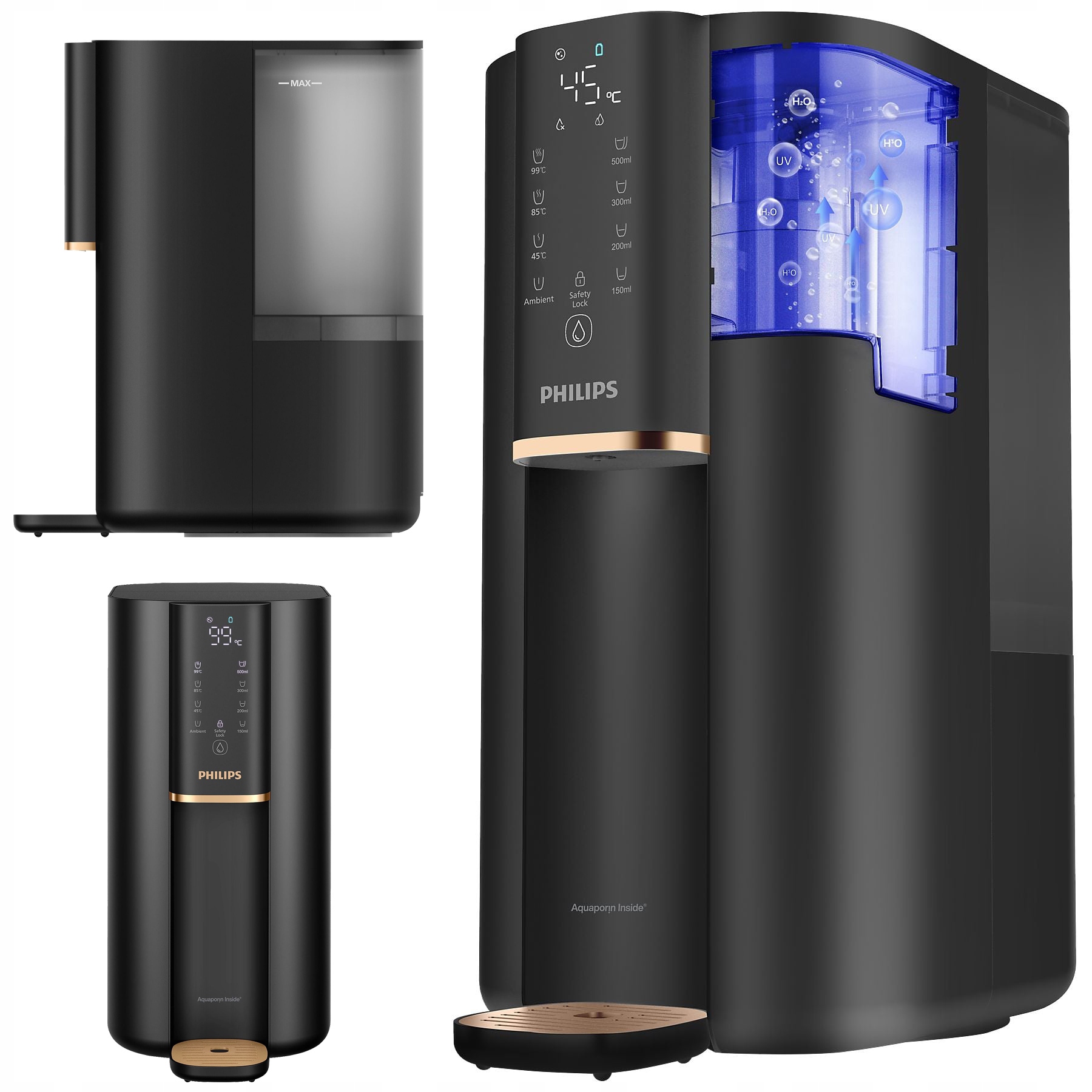 Distributor s reverzní osmózou Philips ADD6901HBK01, 4 teploty vody