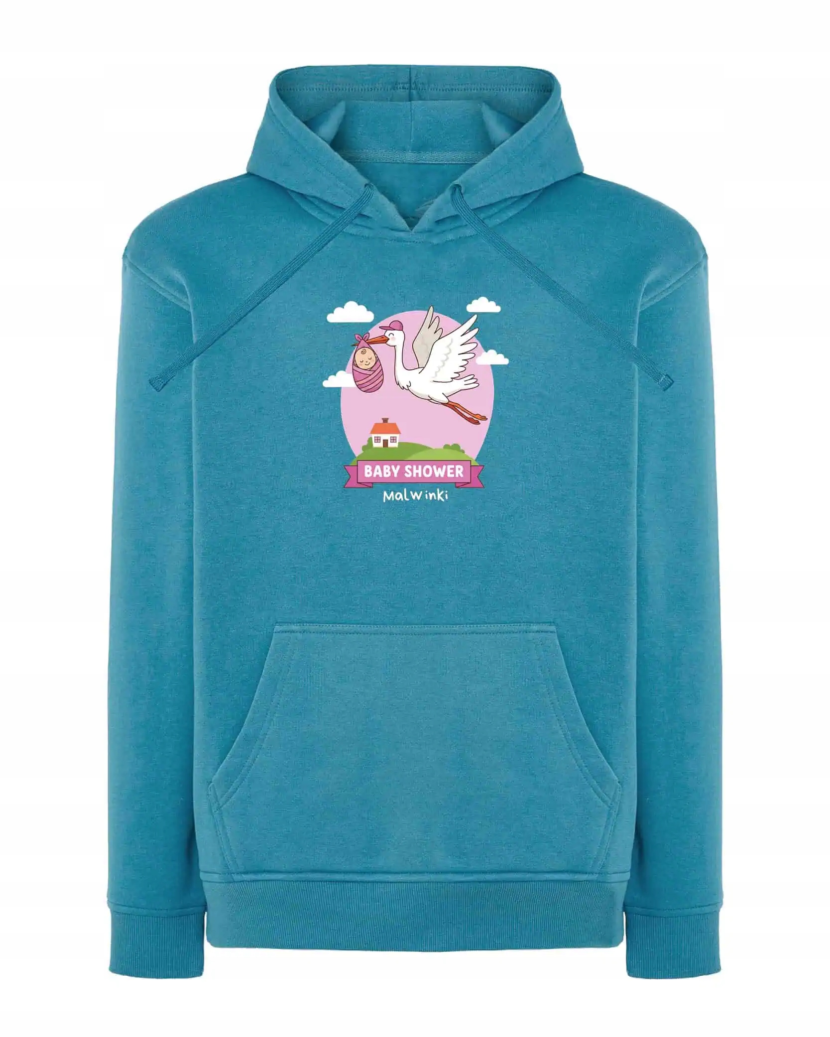 Mikina s kapucí Baby Shower Personalizovaná dívka Modrá XL