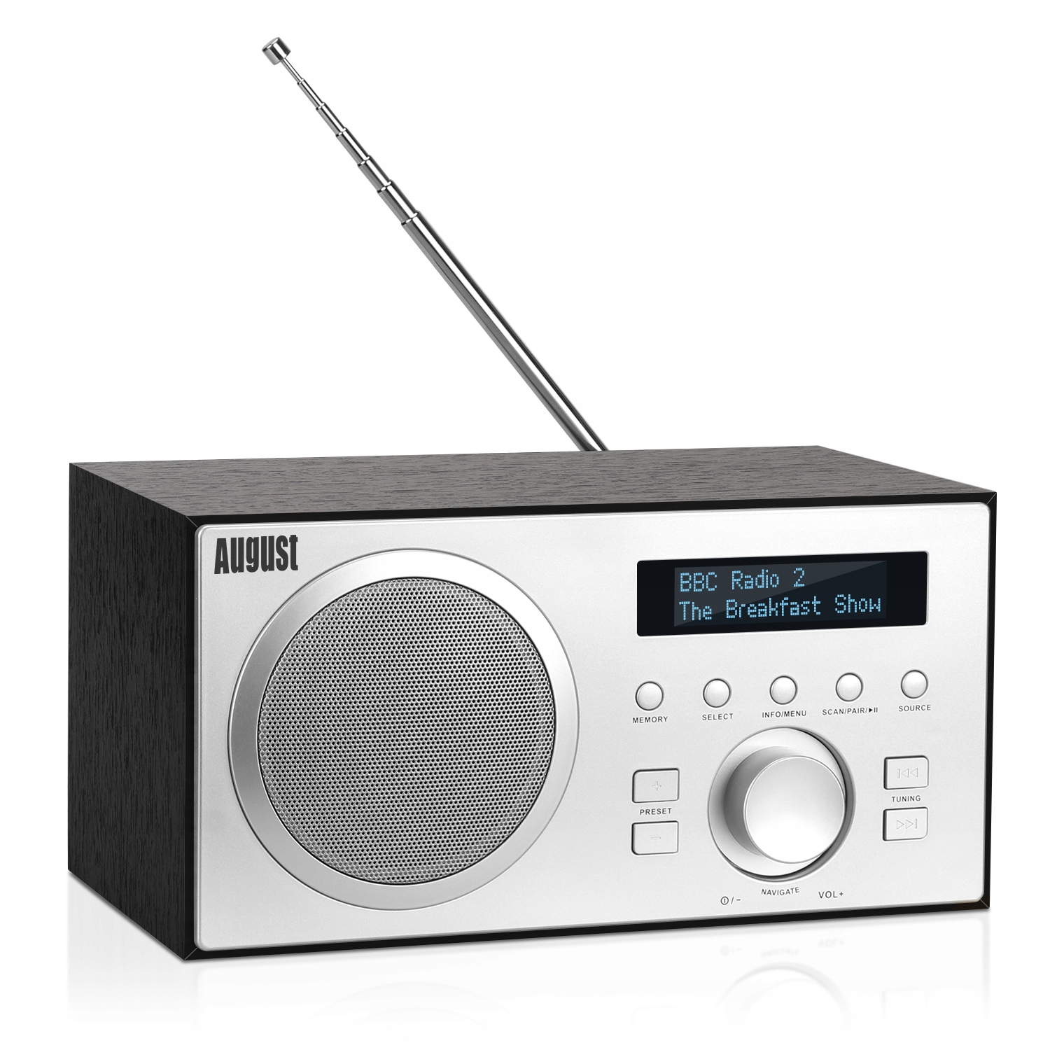 Radio budzik głośnik Bluetooth DAB+ FM USB AUX August MB420B