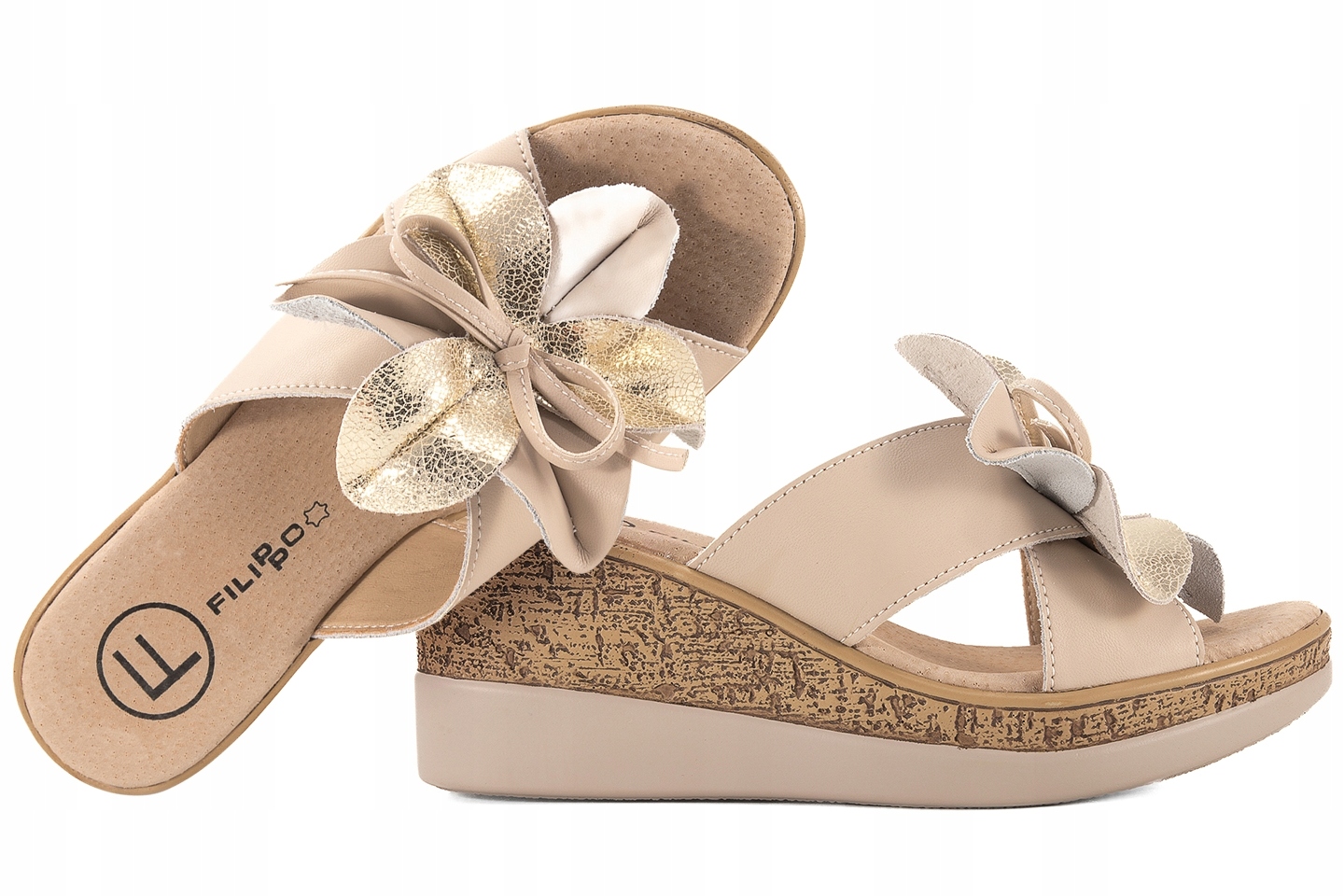 Filippo DK7039 Nazouváky Na Klínku Kožené béžové 40 Béžová