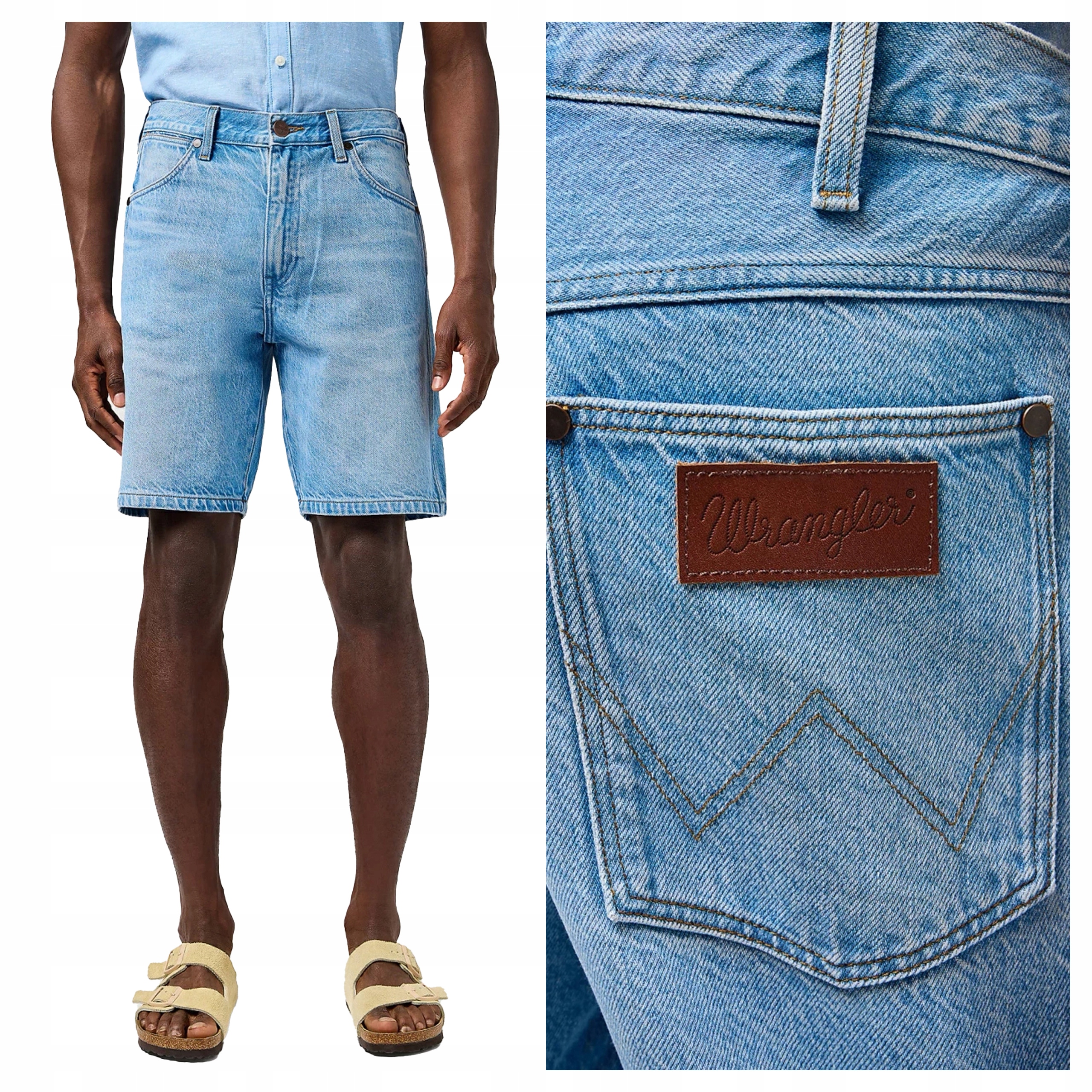 Kraťasy Wrangler Frontier Short Frost Světle modré šortky W36