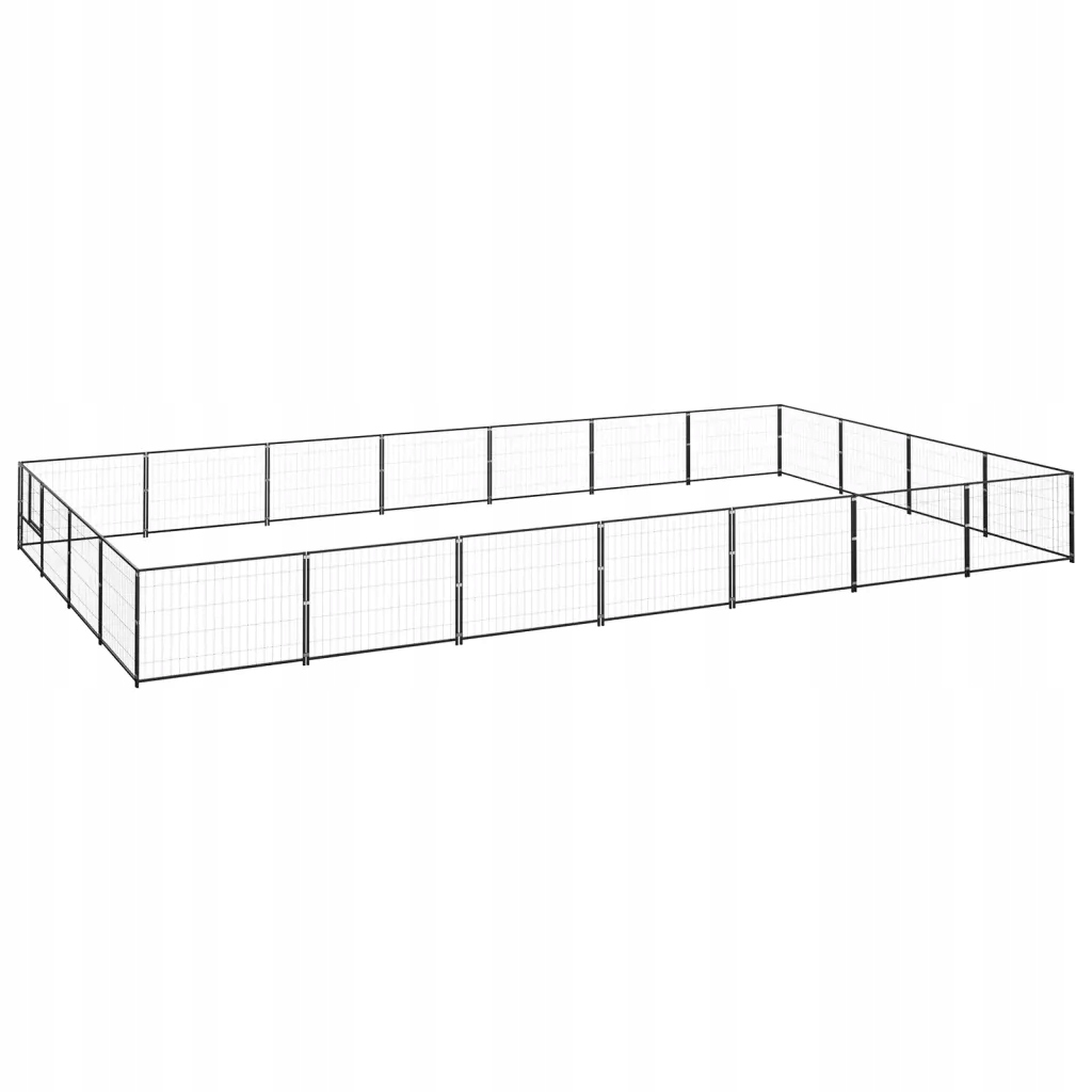 Levně Psí kotec černý 28 m² ocel