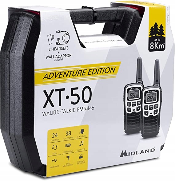 Radiotelefony ręczne Pmr Midland XT50 walizka Alan