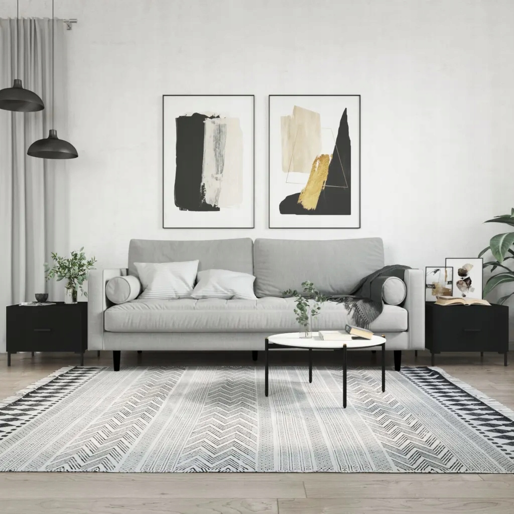 Konferenční stolky 2 ks černé 50 x 50 x 40 cm kompozitní dřevo Černý 829399