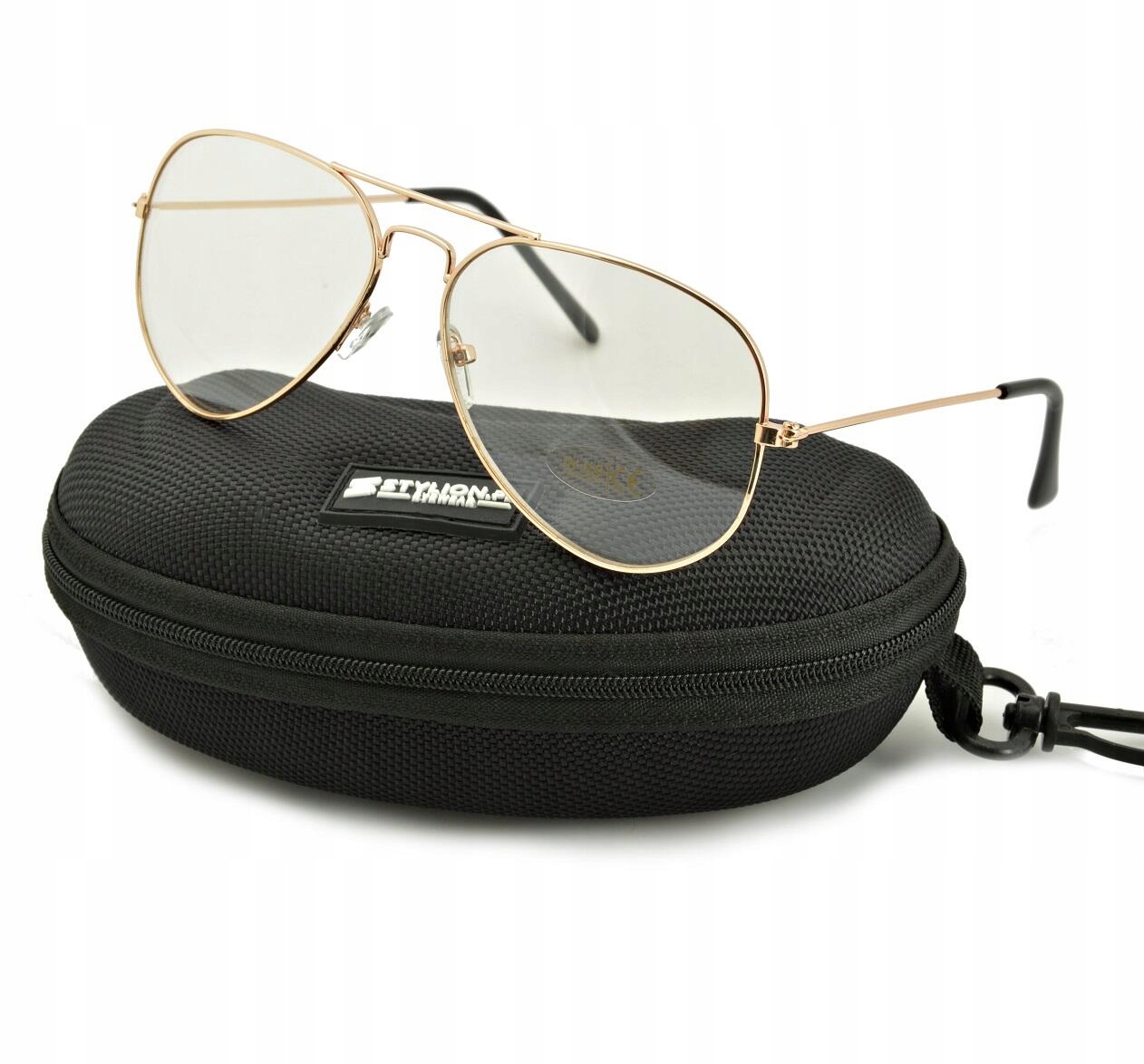 

Okulary Zerówki Aviatory Pilotki Złote 1910-1