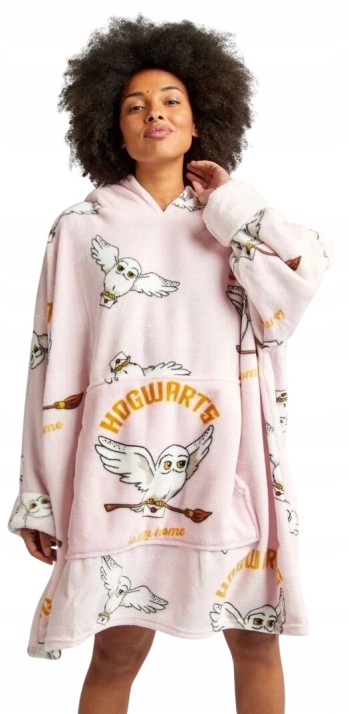 Růžová Mikinová Deka Sova Hedvika Harry Potter Deka S Rukávy Snuddie Oversize