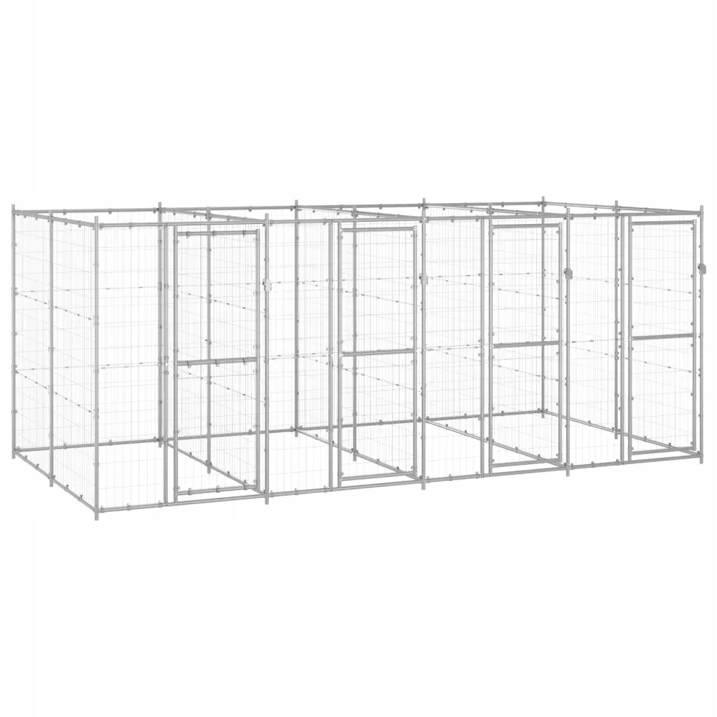 Levně Univerzální kotec pro psa, 440x220x180 cm, stříbrná