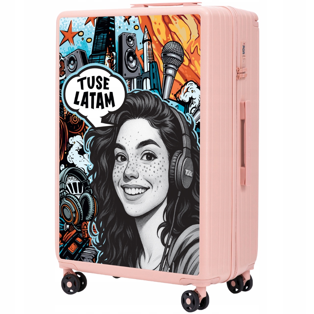 Velký kufr na 4 kolečkách, cestovní zavazadlo XXL s kódovým zámkem z Abs Wings