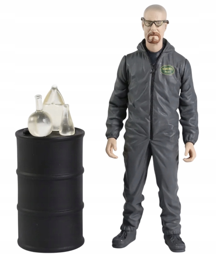 Figurka Breaking Bad Walter White v černé ochranné kombinéze Exkluzivní edice 15 cm