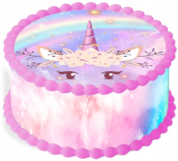 Levně oplatek na dort 14 cm Jednorožec Unicorn Duhový