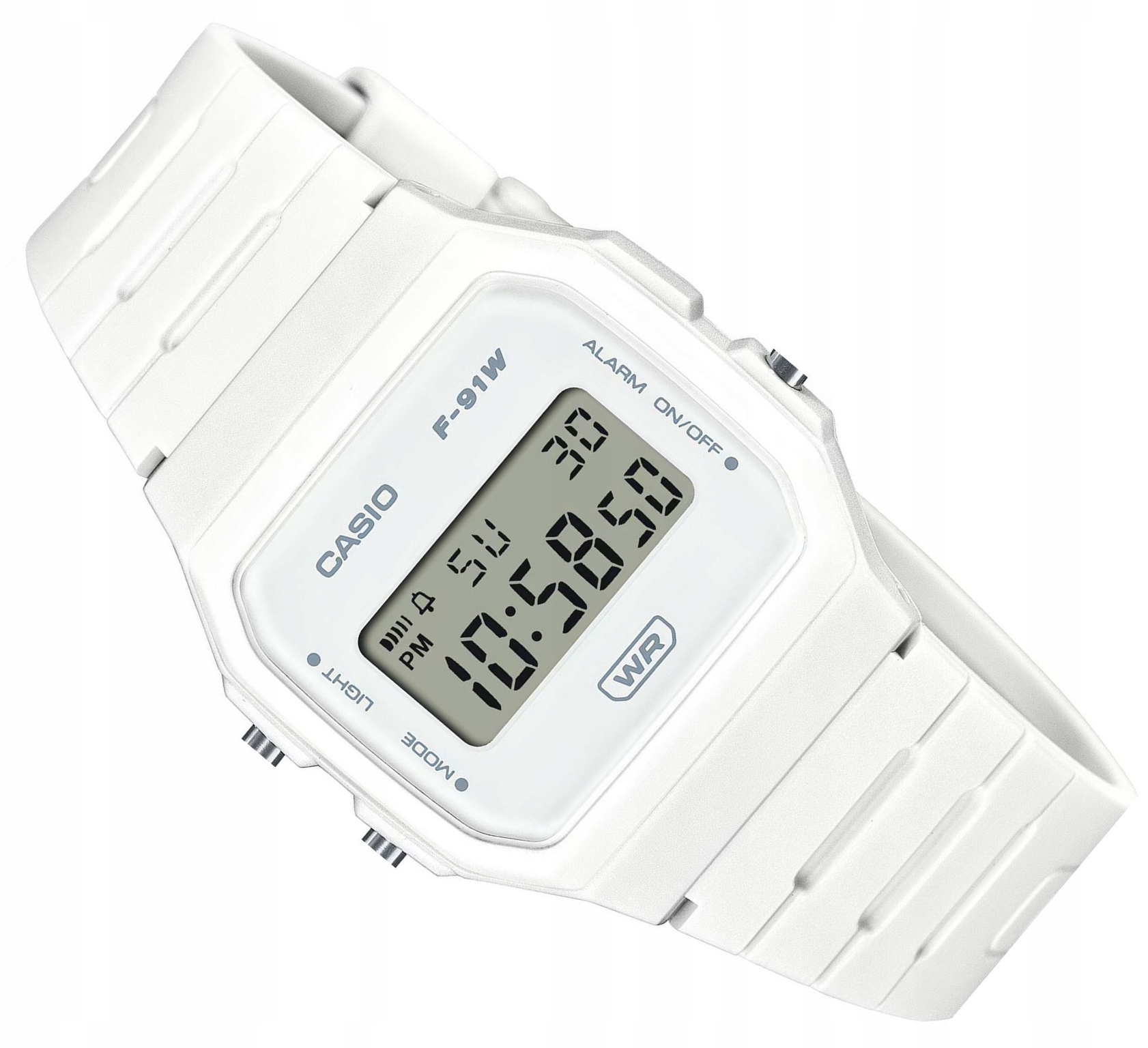 Bílé Klasické Elektronické Hodinky Casio F-91WB -7AEF Vintage Retro