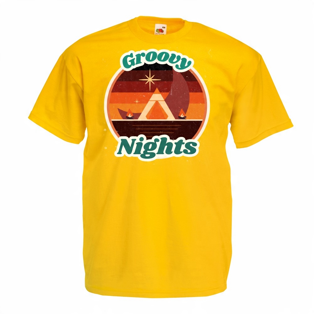 

Koszulka groovy nights kamping M żółta