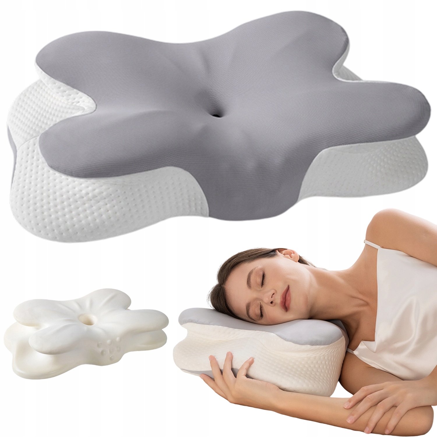 Poduszka Ortopedyczna Do Spania Na Boku Pianka Memory Ergonomiczna 65X37,9