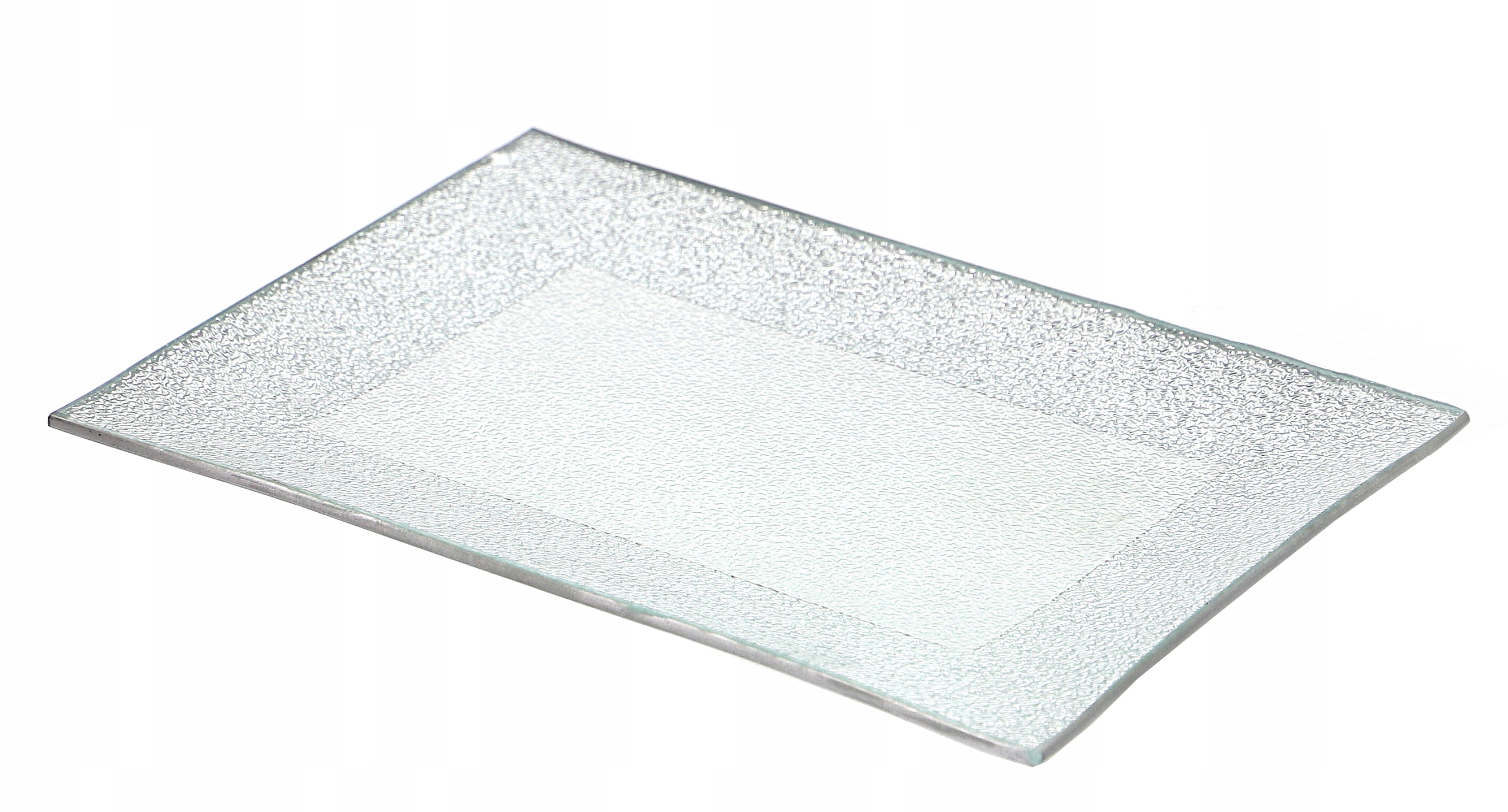 

Srebrna patera podstawka szklana na świecę 22x15cm