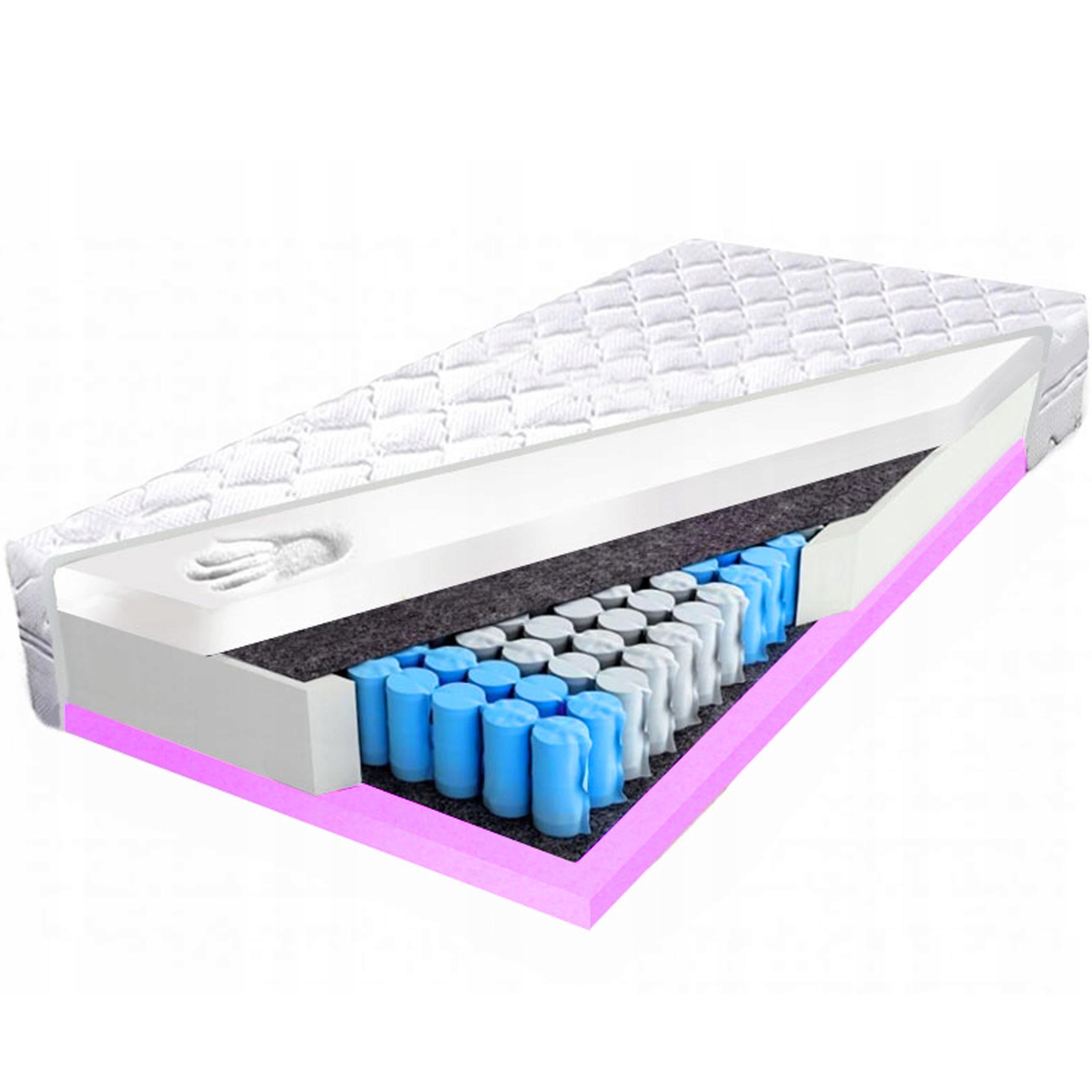 Taštičkový matrac 100x160 až 6 cm Visco Memory 21 cm stabilný H2