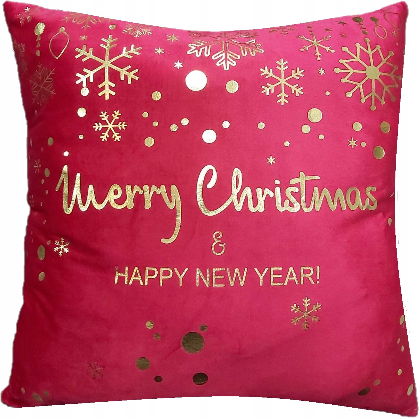 

Poszewka Poduszkę Świąteczna Czerwona Złote Napisy