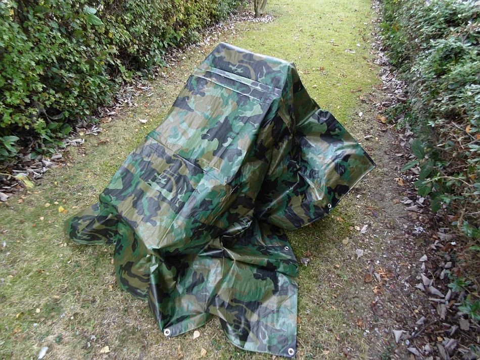 PLANDEKA 3x4 KAMUFLAŻ MORO GRUBA MASKUJĄCA WZMACNIANA 100g MOCNA TARP 4x3 Stan opakowania oryginalne