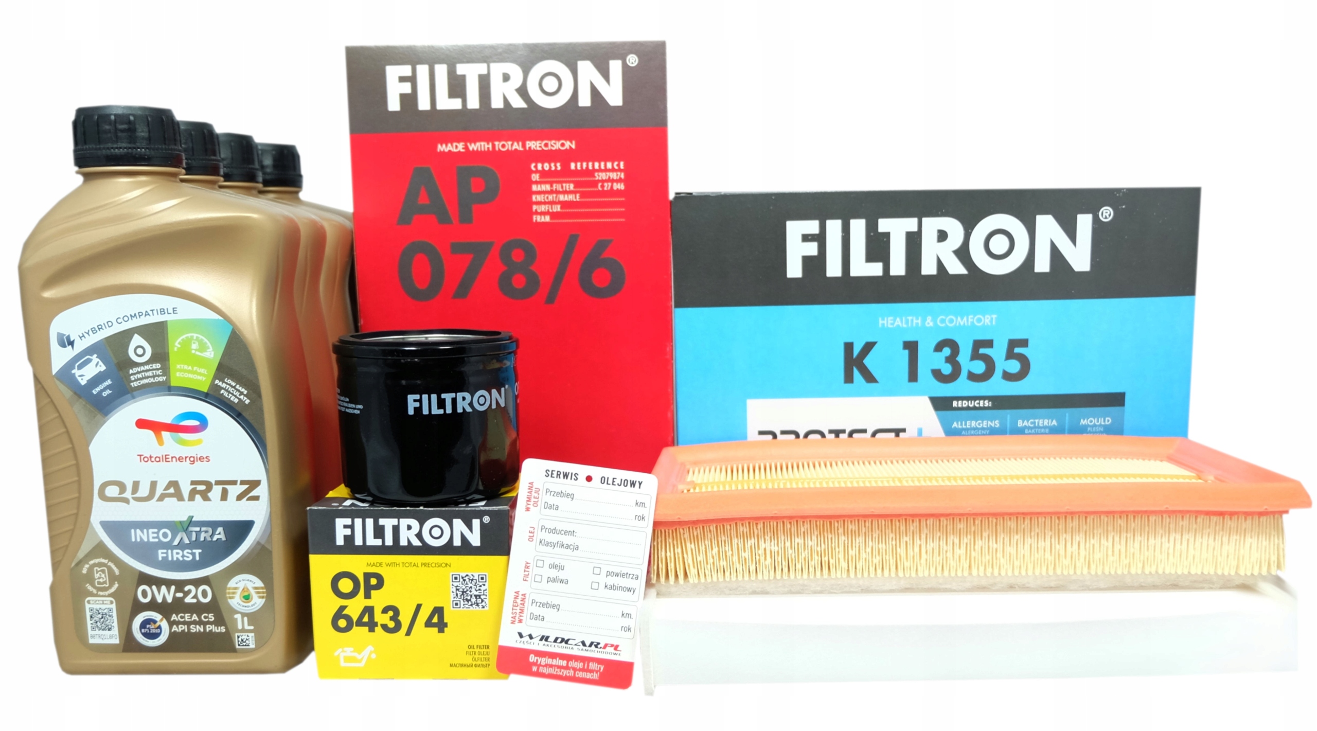 3 Filtre olej Total 0W20 Fiat 500x 1.0 114 120