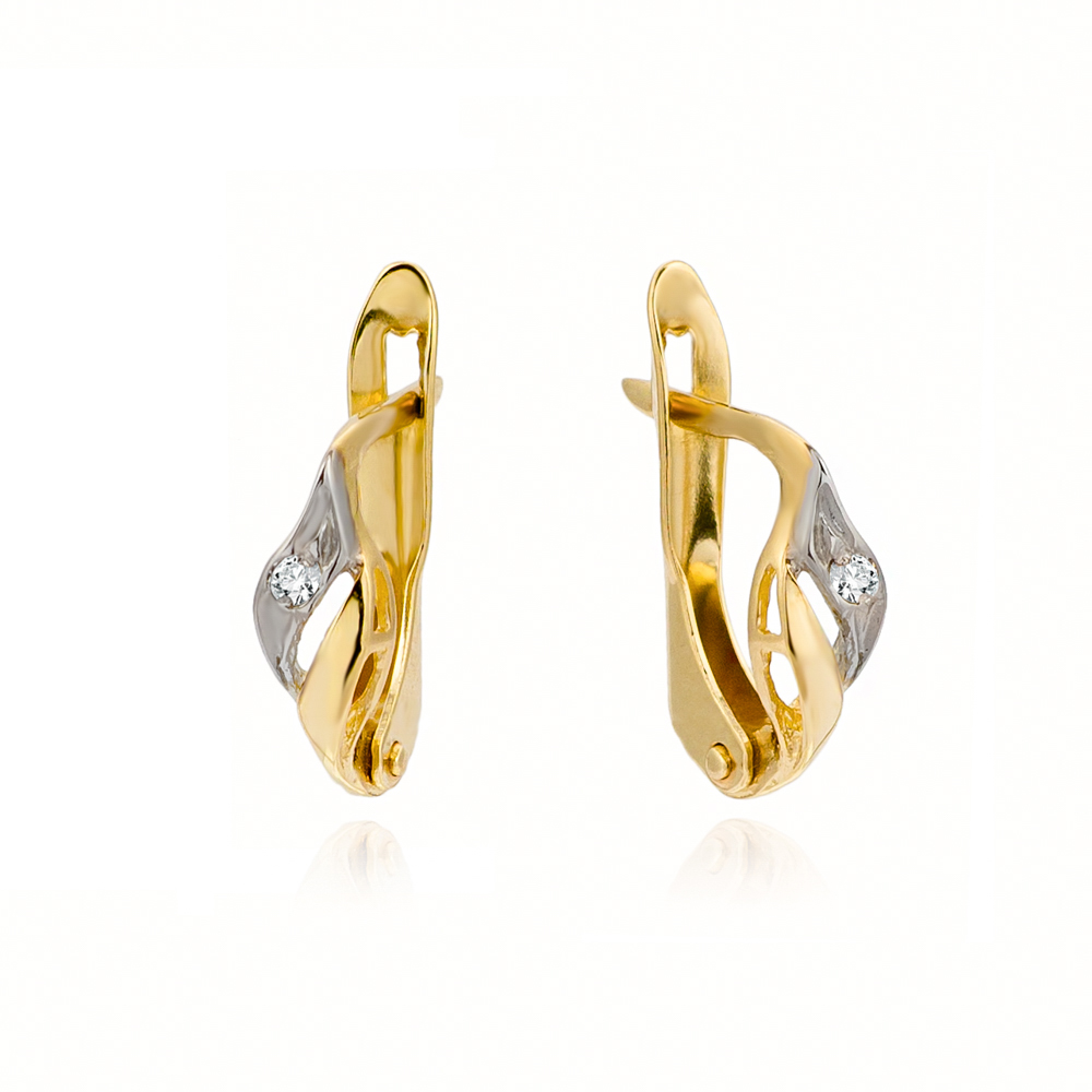 

Delikatne Złote kolczyki Na Prezent 333 cyrkonia