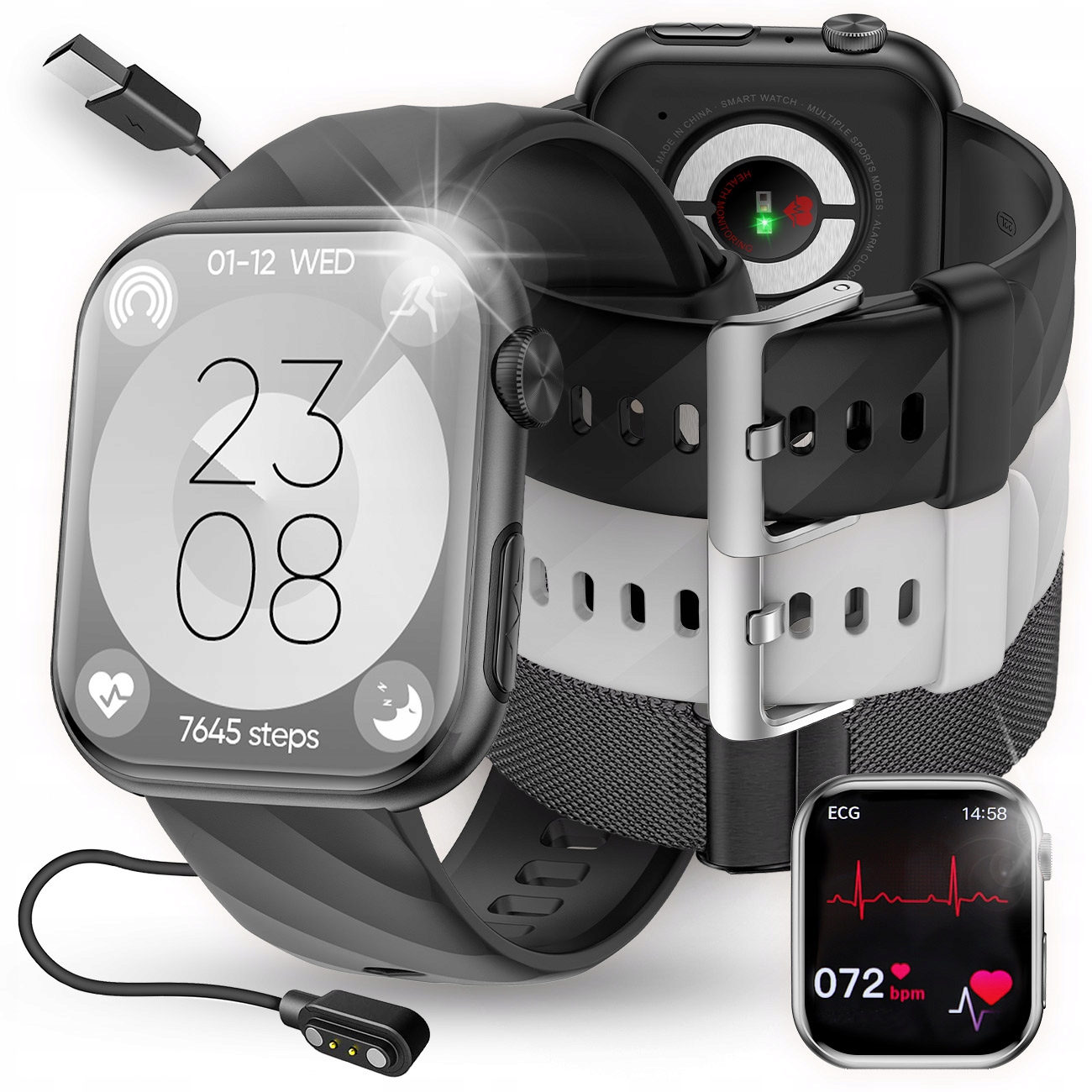 Chytré Hodinky Pro Seniora Hodinky Srdeční Frekvence Tlak Ekg Kyslík Bmi Hrv Menu Pl