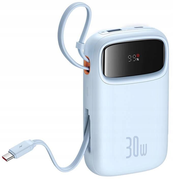 Powerbank Baseus QPow 2 10000mAh 30W z 2 wbudowanymi kablami Usb-c