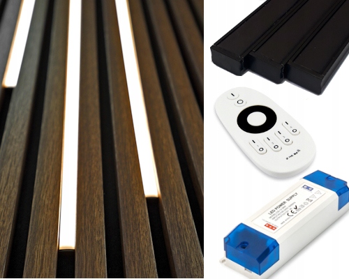 Osvětlení lamel Černé Kloše 3x Led Cob lampa Dálkový Ovladač