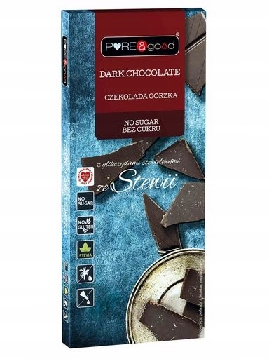 Levně 3x Hořká čokoláda se stévií bez cukru 100 g Pure&good