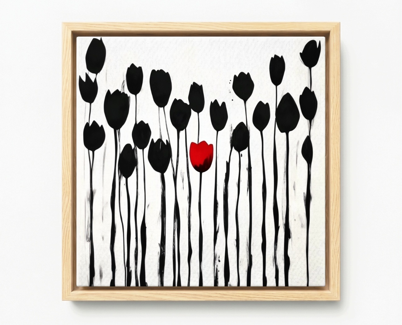 Obraz Rám Americká Krabička Grafika Příroda Zahrada Květiny Tulipány Modern 60x60