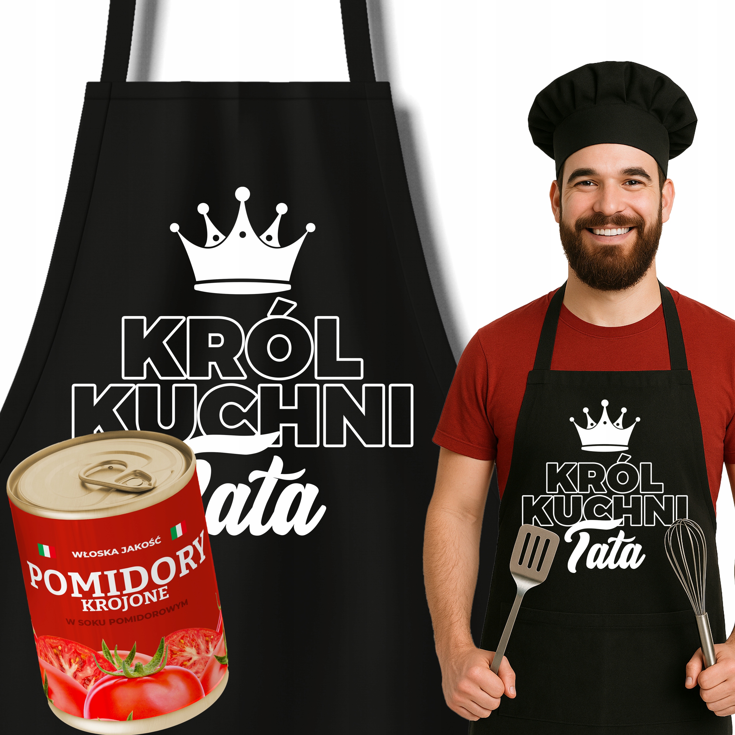 Plechovka Rajčata Zástěra Černý Dárek Den Otců Pro Tátu Král Kuchyně