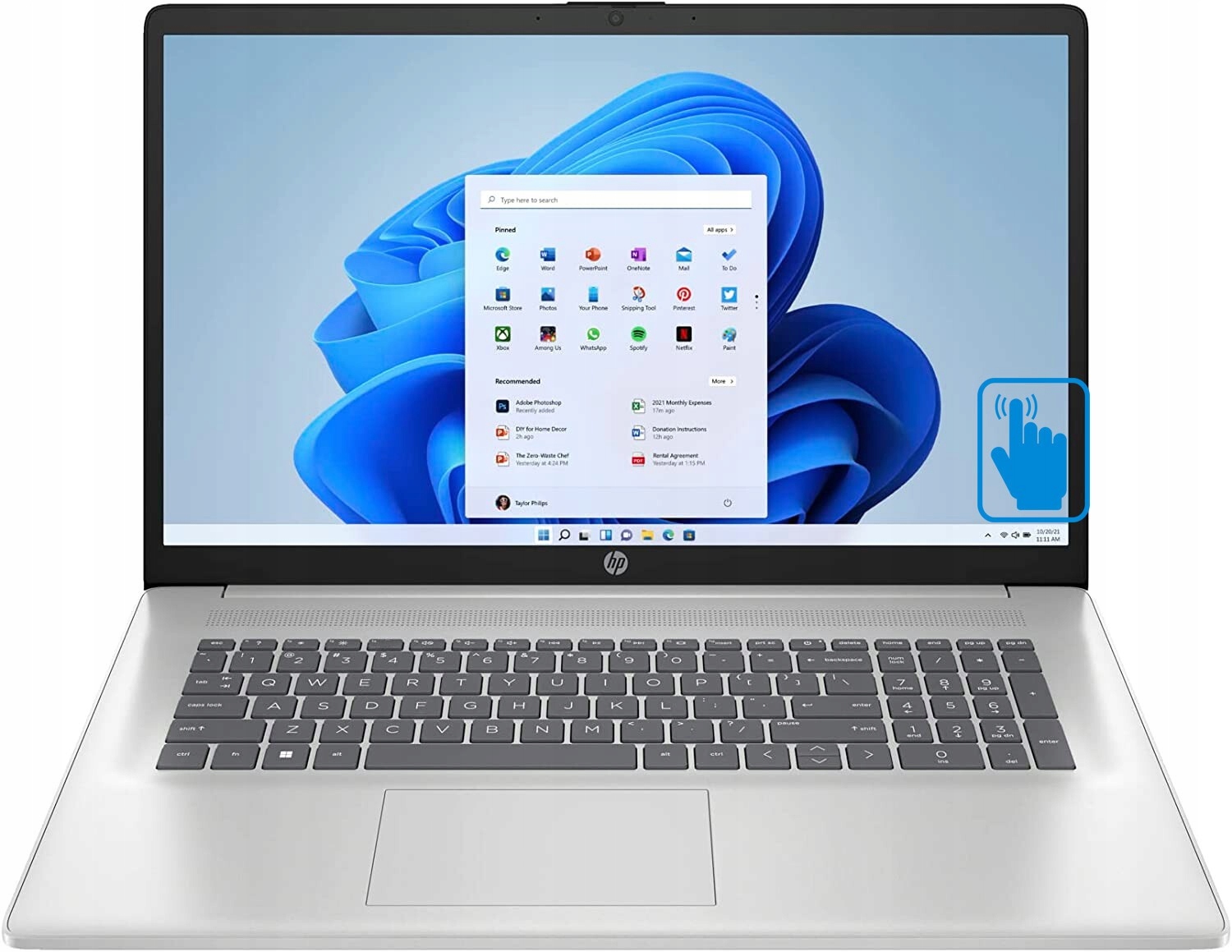 Laptop Hp 17 Intel Core 5 120U 16GB 1TB Ssd Dotyk Win 11 Srebrny