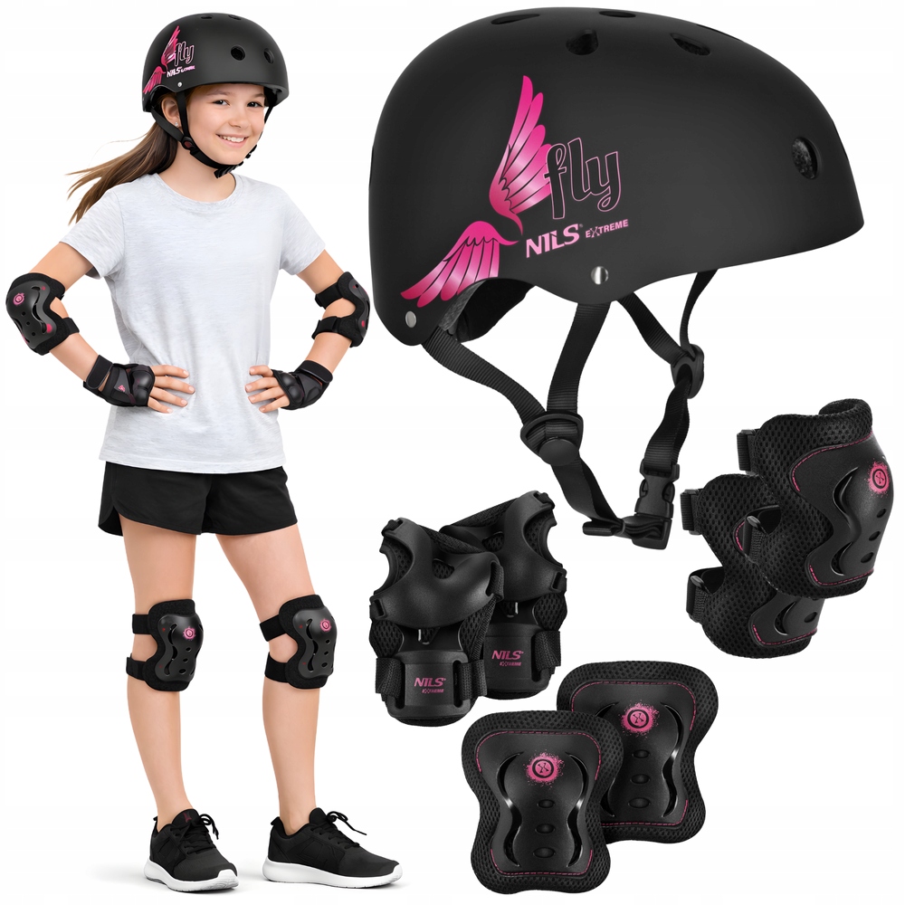 Dětská nastavitelná cyklistická přilba Fly 55-58 cm sada chráničů M