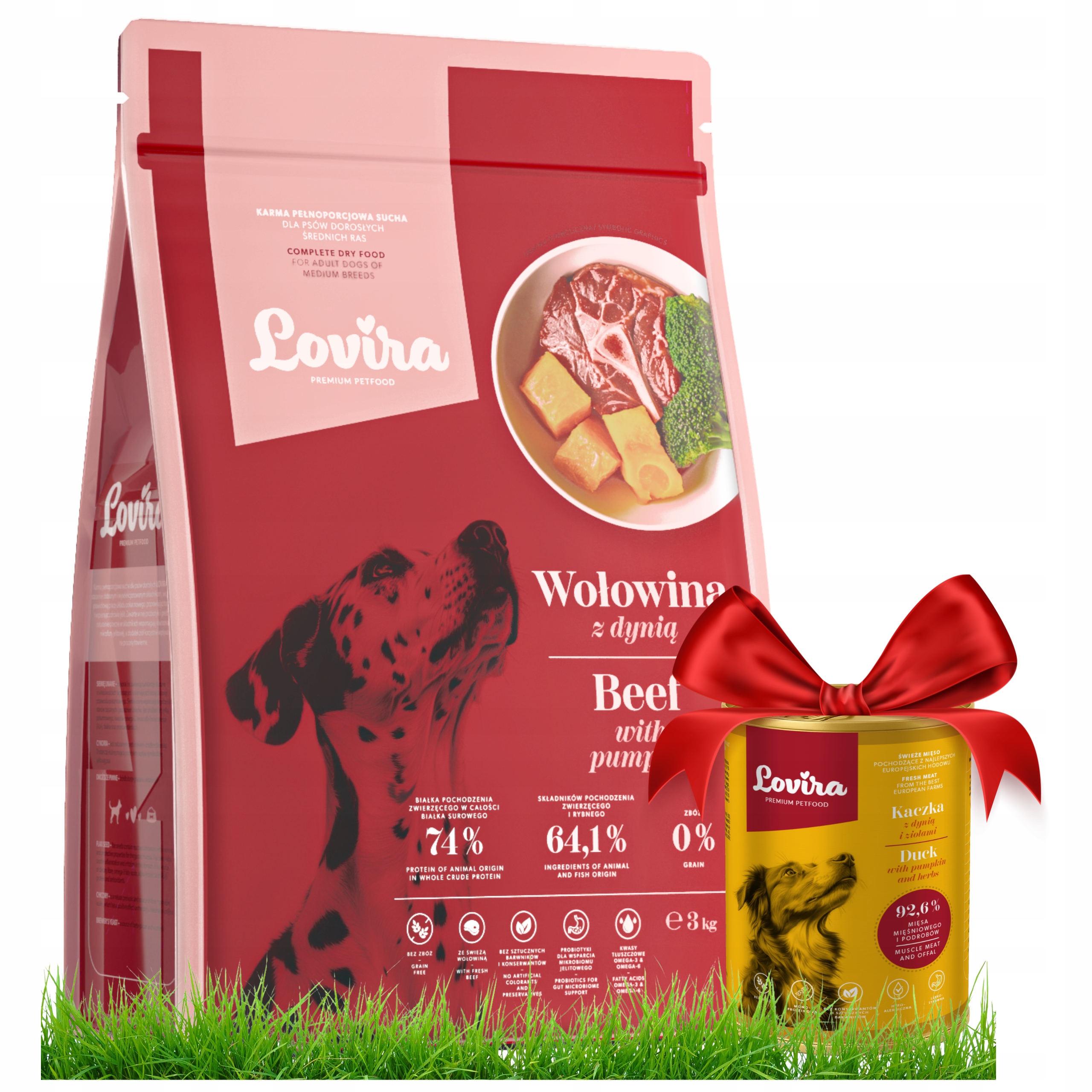 Krmivo Suché Hovězí Maso+bonus Krmivo Vlhká Kachna 92,6% bezobilné Vitamíny