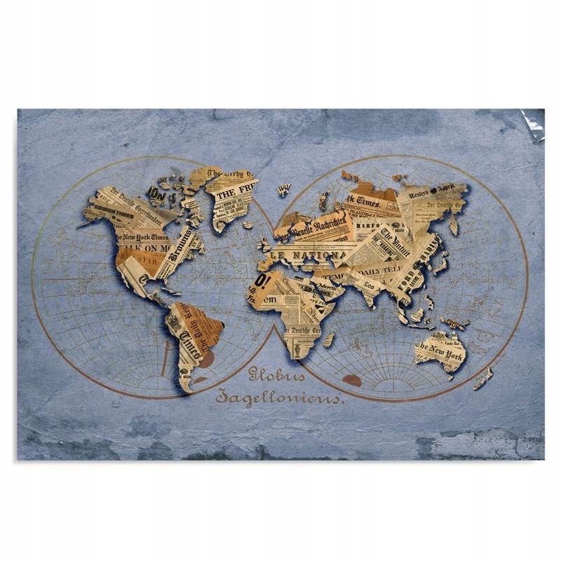 Obraz Plátno Canvas Noviny mapa světa 120x80