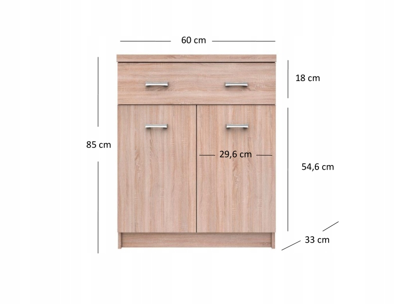 Komoda szafka z szufladą TOP MIX 60 cm dąb sonoma Tania komoda Marka Mebelbos