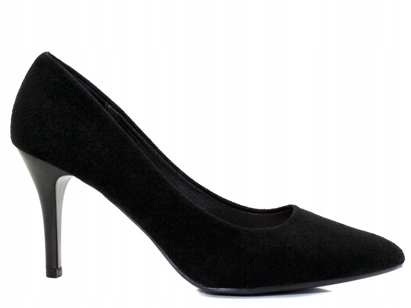 Damskie Zamszowe Szpilki Czarne obc 8 cm Jk 39