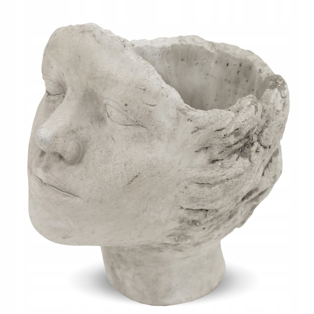 DONICZKA SZARA GŁOWA 24x17x22cm CEMENTOWA TWARZ