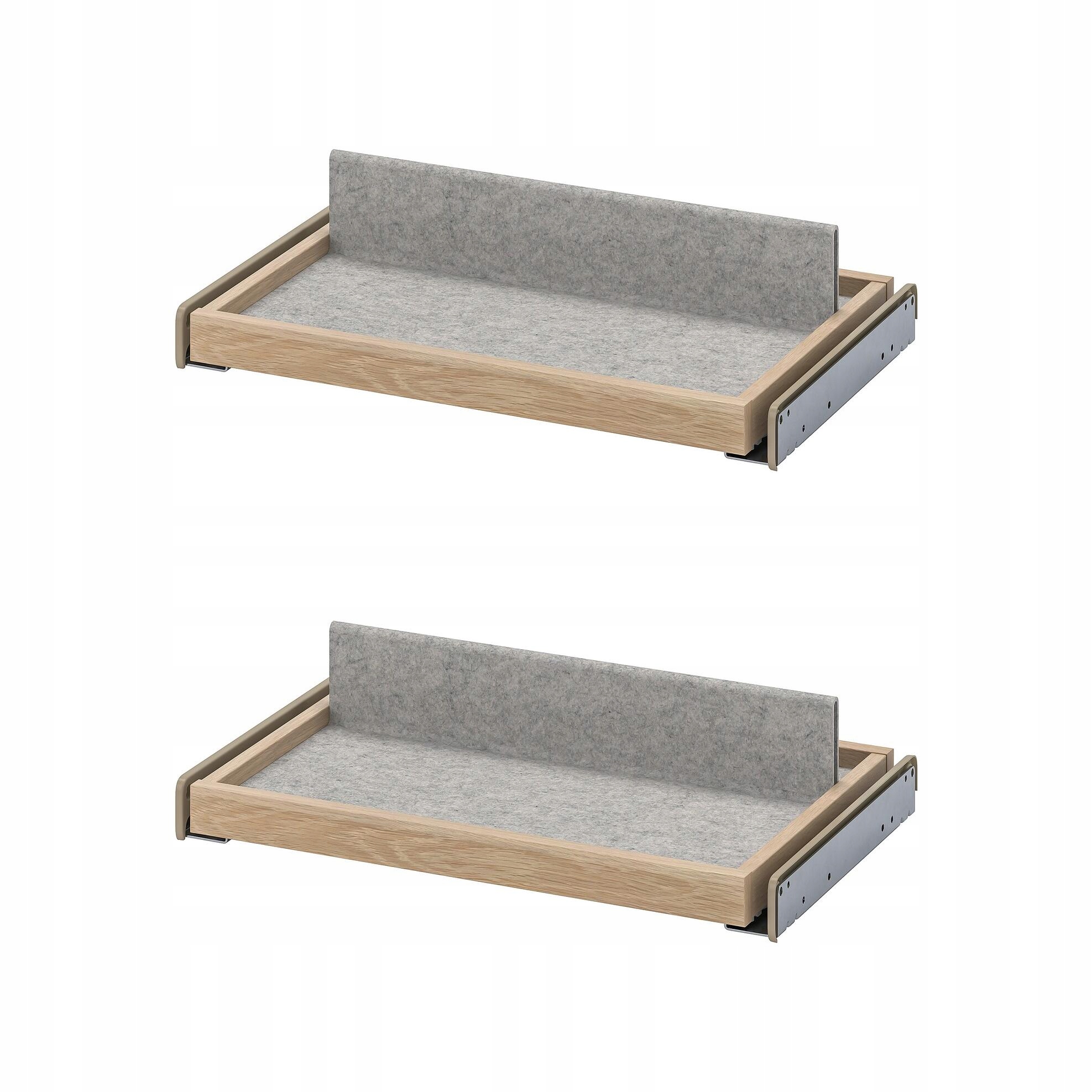 2 ks Výsuvná podložka na boty 50x35 cm Dub bílý