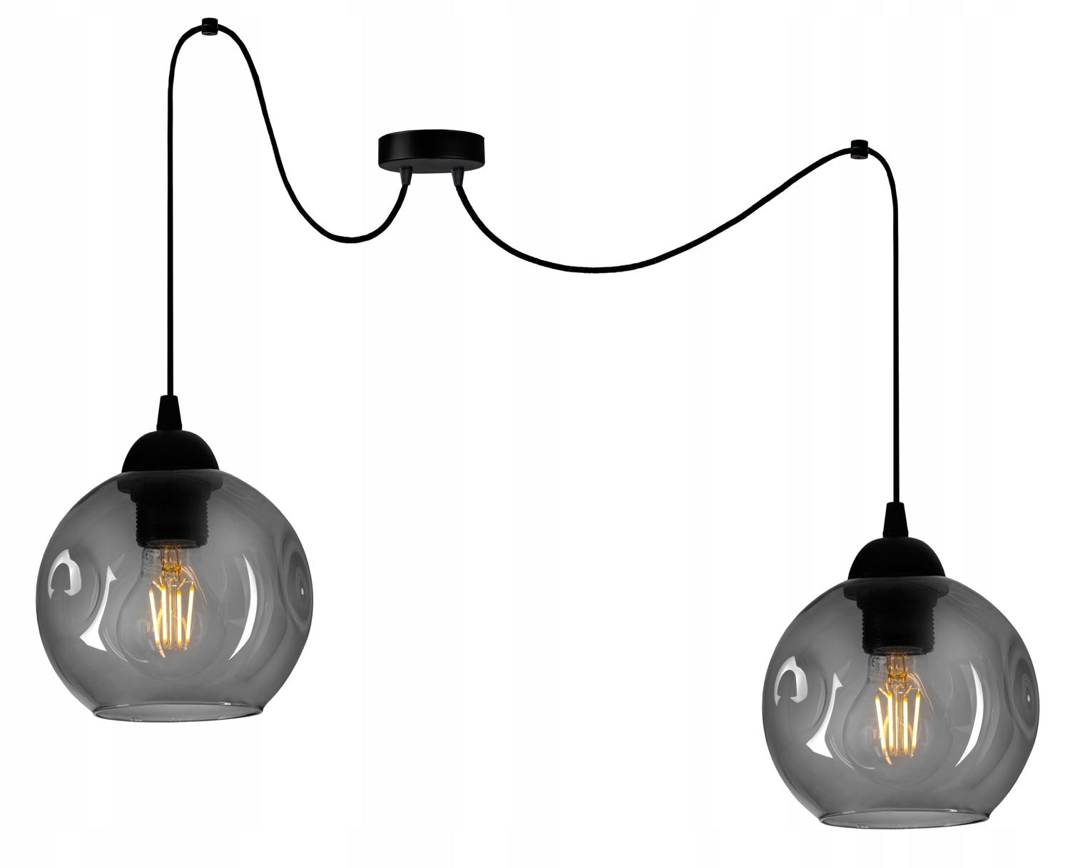 

Szklana Lampa Wisząca Sufitowa Żyrandol Pająk Kule