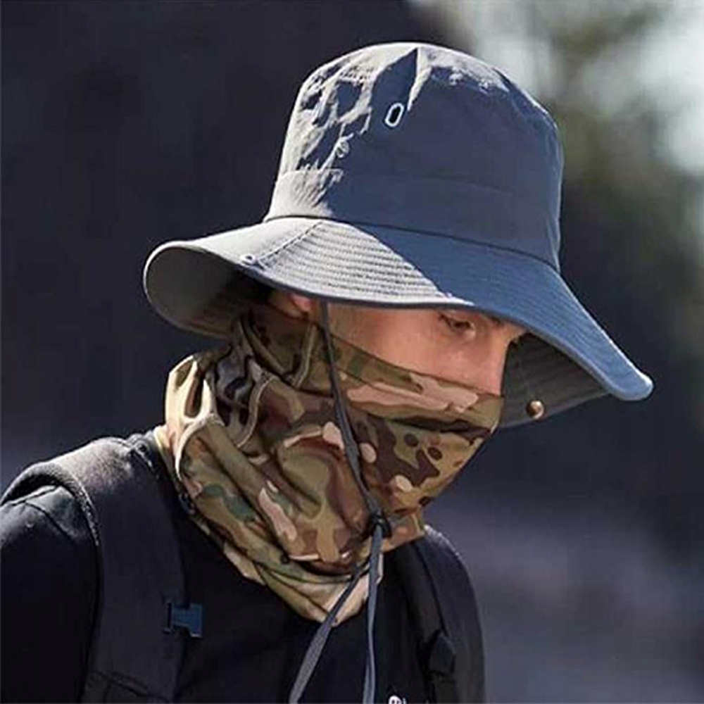 kapelusz przeciwsłoneczny męski szerokie rondo szary , kapelusz wędkarski Model 1