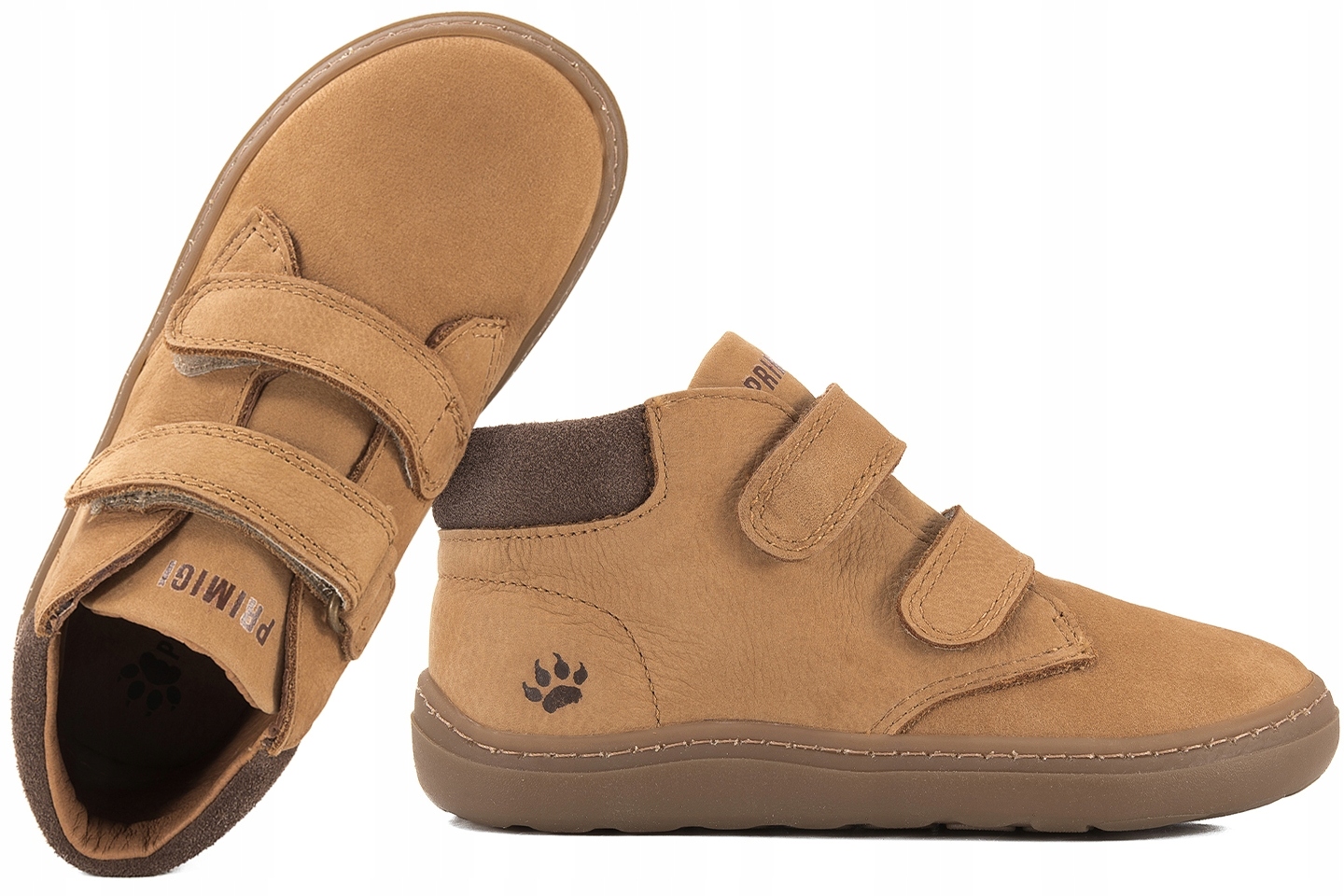 Primigi 6911255 Barefoot Półbuty Dziecięce Trzewiki Skóra Rzepy 22 Camel