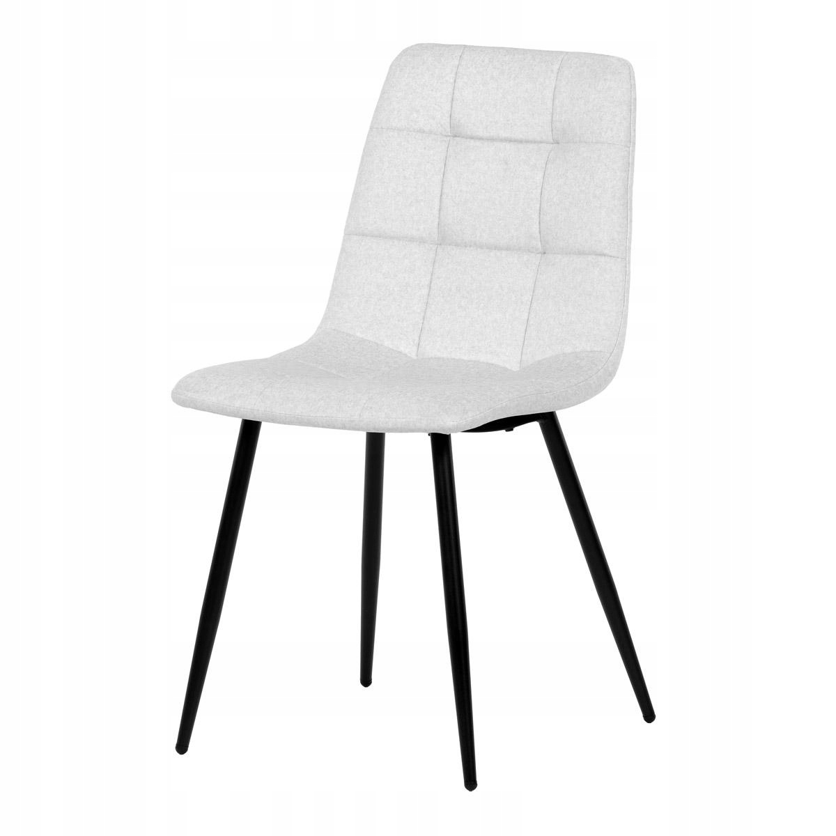 Autronic Židle jídelní, bílá látka, čtyřnohá kovová podnož, černý mat (DCL-