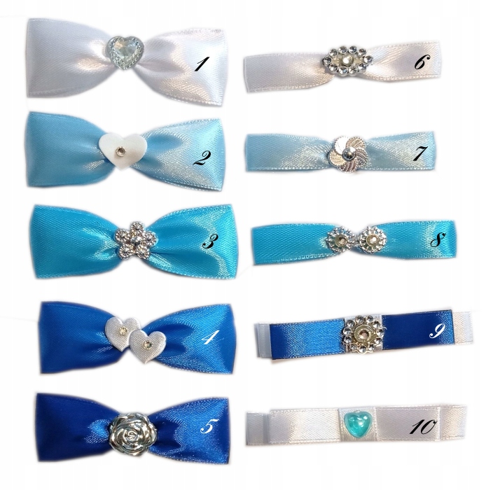 Podwiązka ślubna SILE, IMIONA DATA ŚLUBU, ślub, cyrkonie, PODWIĄZKI Kolor niebieski