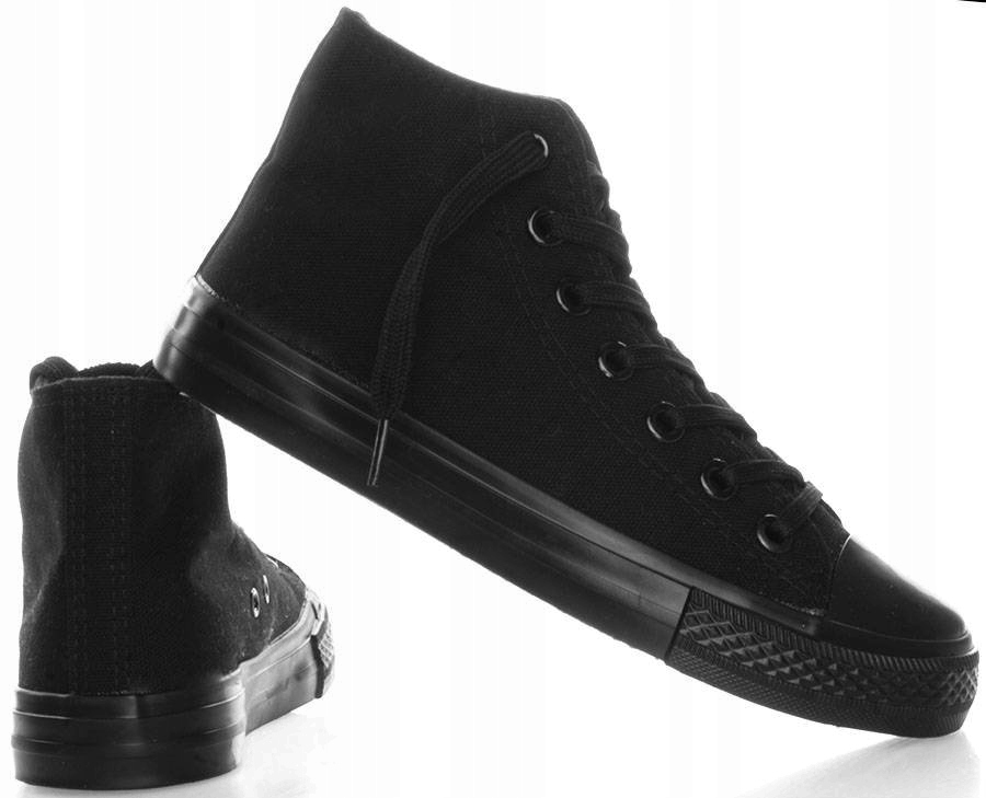 

Czarne Klasycze Wysokie Trampki Tenisówki Conv 37