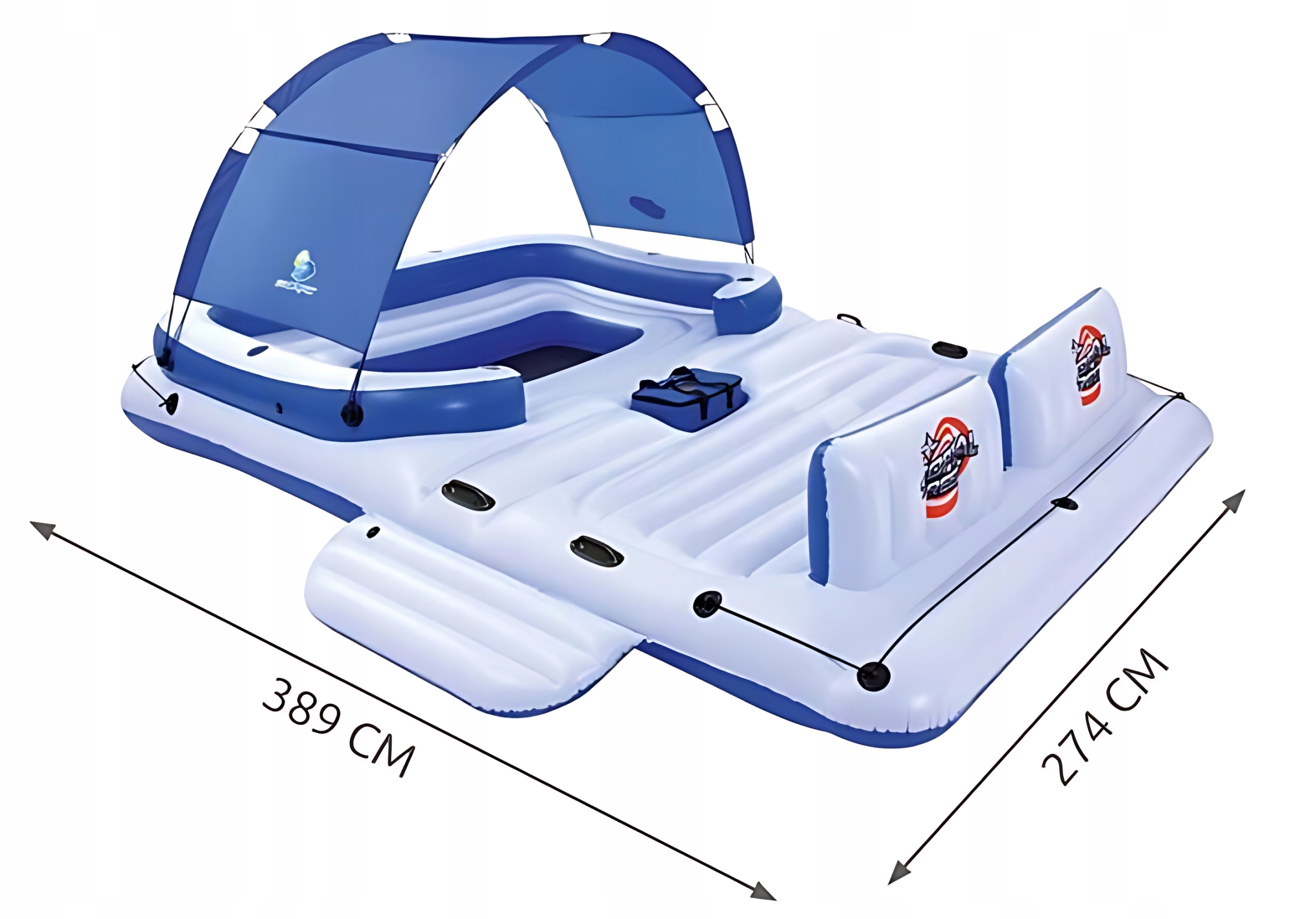 DUŻA WYSPA PŁYWAJĄCA DMUCHANA PONTON MATERAC + TORBA TERMICZNA Marka inna marka