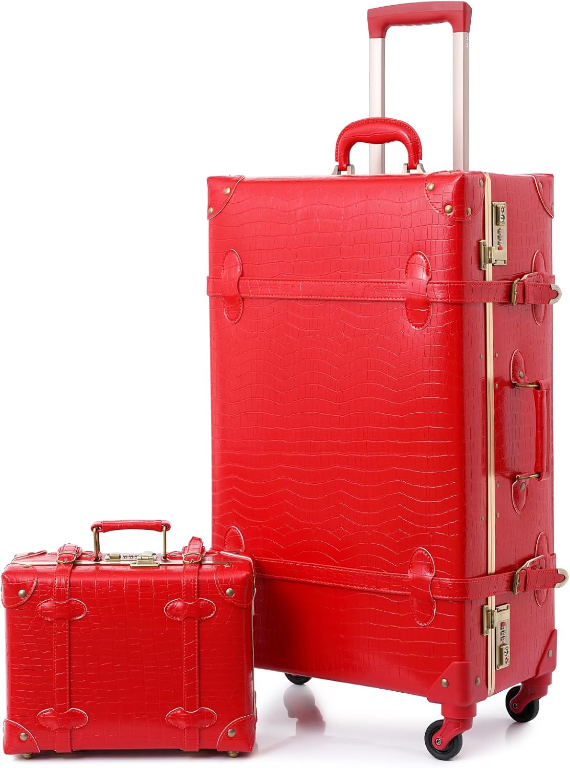 Urecity Walizka twarda zestaw S M Vintage, czerwony