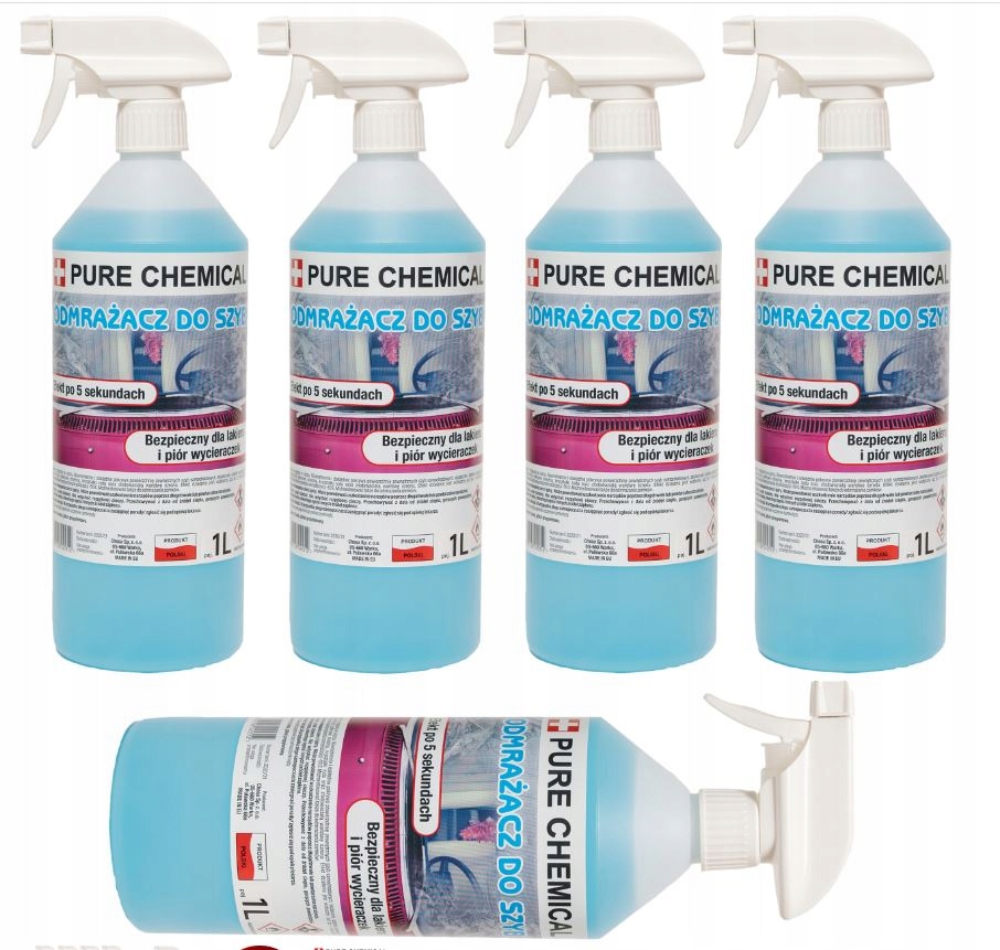 ODMRAŻACZ DO SZYB -40°C 1Lx5 BUTELKA Z ROSPYL