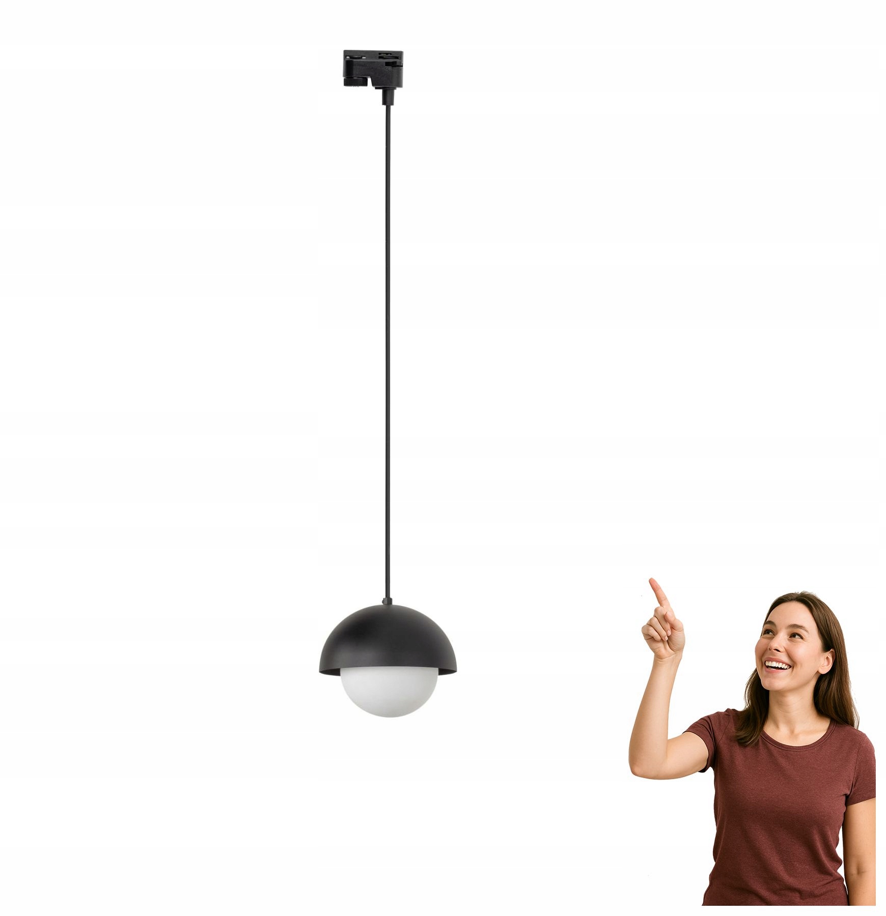 1-fázová závesná koľajnicová lampa Tracer Bono Black Tk Lighting