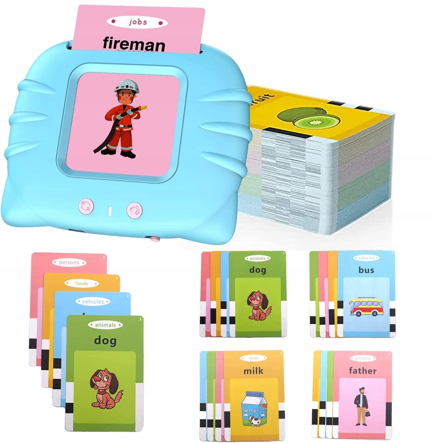 ZABAWKA DO WCZESNEJ NAUKI ANGIELSKIEGO CZYTNIK KART 112 KART 224 SŁÓWEK Marka inna