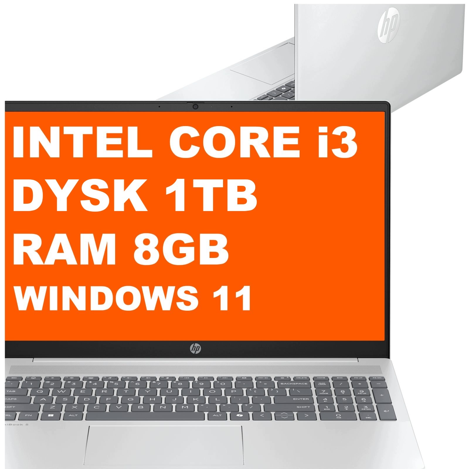 Laptop Hp OmniBook 5 16-ba Intel i3 8GB 1TB Iris Xe 2k Win 11 Srebrny